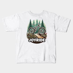 Bike Surrounded By Nature, Joy Ride Kids T-Shirt